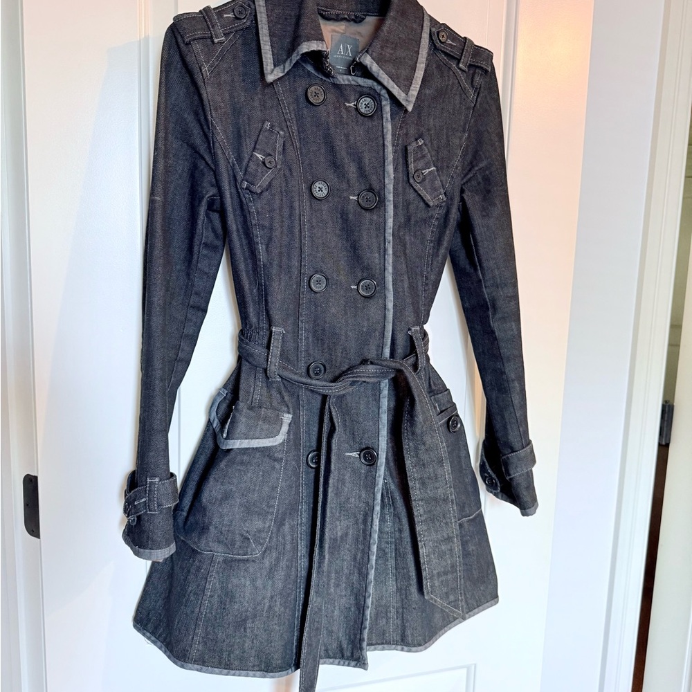 Armani Exchange (AX) Women's Denim Trench Coat - small
